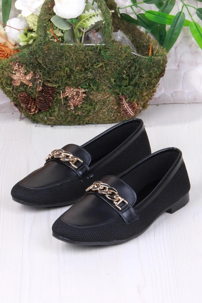 Fort 8571 Zincir Toka Detaylı Şık Rahat Kadın Babet - Resim 4