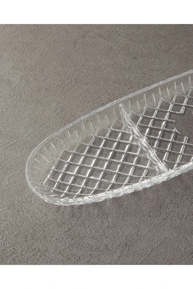 Crux Cam 3 Bölmeli Sunumluk 41x12 cm Şeffaf - Resim 3