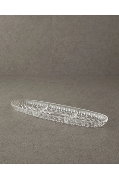 Crux Cam 3 Bölmeli Sunumluk 41x12 cm Şeffaf ürün görseli 1