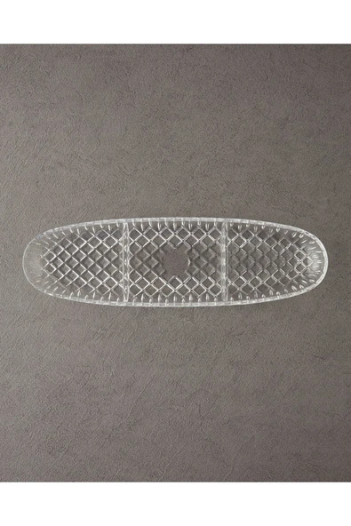 Crux Cam 3 Bölmeli Sunumluk 41x12 cm Şeffaf - Resim 2