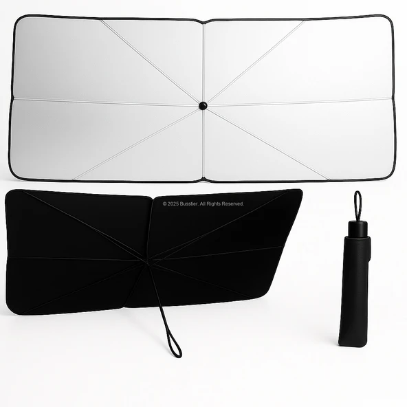Katlanabilir Şemsiye Tipi Güneşlik 140x80 cm UV Koruma Isı Yalıtımı Kolay Kurulum