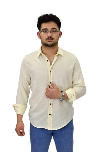 Erkek Spor Silim Fit Uzun Kol Gömlek G5011 BGL-ST04495 - Resim 5