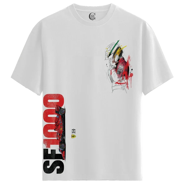 Ferrari SF1000 – %100 Pamuklu Erkek Beyaz Tişört – Premium Quality ürün görseli 1