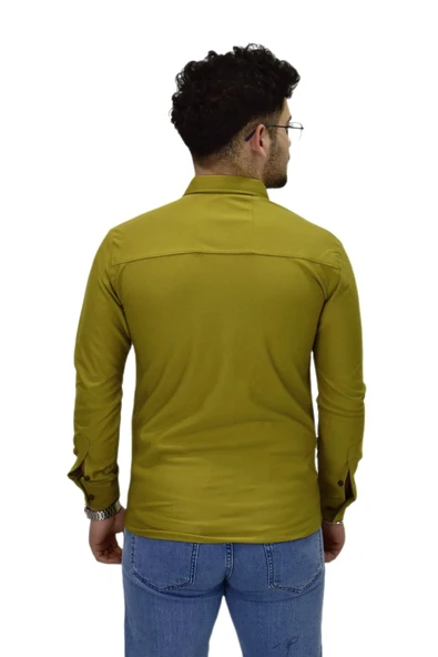 Erkek Spor Silim Fit Uzun Kol Gömlek BGL-ST04482 - Resim 5