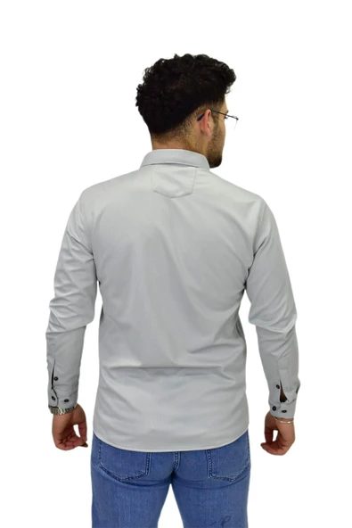 Erkek Spor Silim Fit Uzun Kol Gömlek BGL-ST04483 - Resim 8