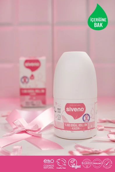 %100 Doğal Roll-on Kadın Deodorant Ter Kokusu Önleyici Bitkisel Leke Bırakmayan Vegan 50 ml - 3