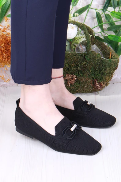 Fort 128-117 Fls Toka Detaylı Taş Detaylı Triko Kadın Babet - Resim 2