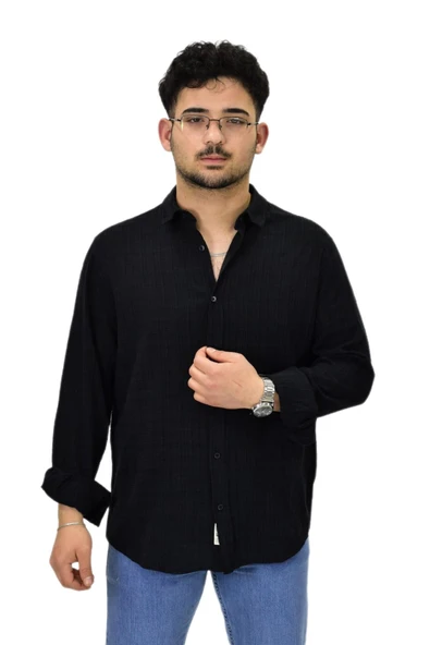 Erkek Spor Silim Fit Uzun Kol Gömlek G5005 BGL-ST04494 - Resim 2