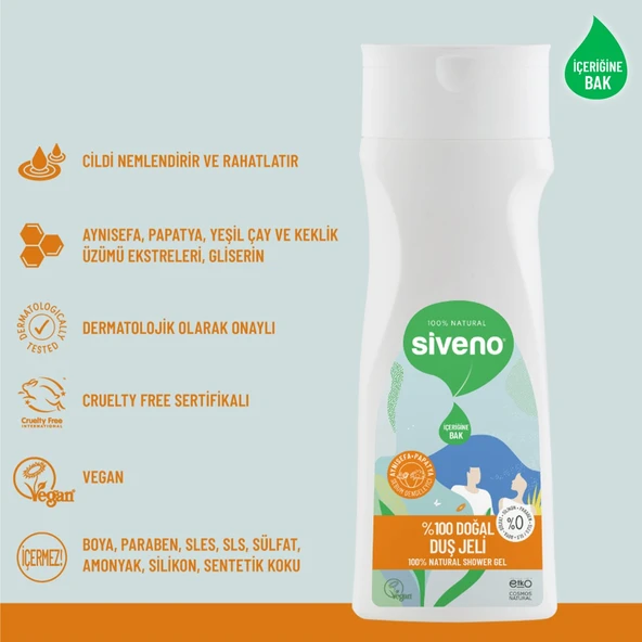 %100 Doğal Duş Jeli Sebum Dengeleyici Rahatlatıcı Aynısefa Papatya Yeşilçay Vegan 300 ml - 6