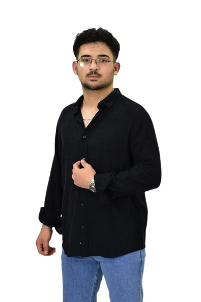 Erkek Spor Silim Fit Uzun Kol Gömlek G5005 BGL-ST04494 - Resim 7