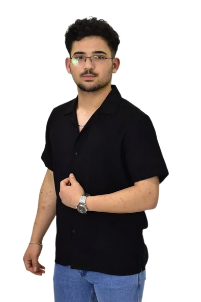 Erkek Spor Silim Fit Kısa Kol Gömlek G5031 BGL-ST04497 - Resim 5