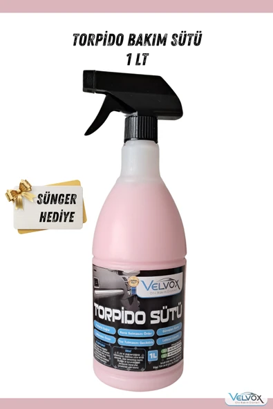 Torpido Bakım Sütü 1000 ml + Uygulama Süngeri Hediye, Torpido Temizleyici, Torpido Bakım