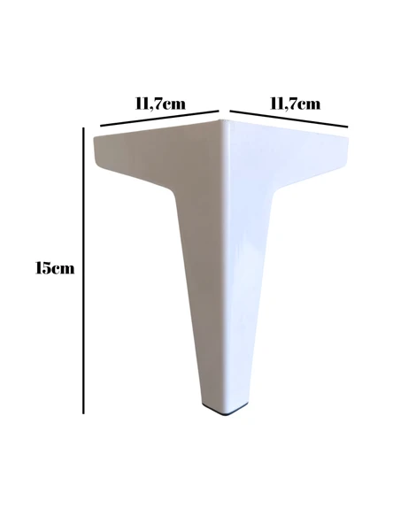 Serçe Düz 15CM Plastik Ayak Mobilya Masa ve Dolap AYAĞI(15CM)(BEYAZ-SİYAH) Beyaz 15cm 15cm - 2 ADET - 5