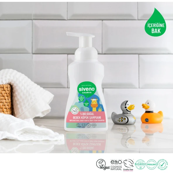 %100 Doğal Bebek Köpük Şampuanı Yenidoğan Saç ve Vücut İçin Nemlendirici Bitkisel Vegan 250 ml - 5