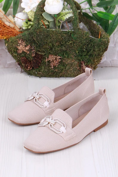 Fort 128-117 Fls Toka Detaylı Taş Detaylı Triko Kadın Babet - Resim 9