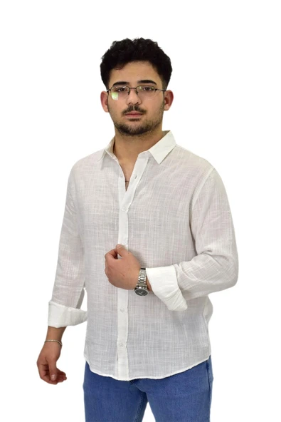 Erkek Spor Silim Fit Uzun Kol Gömlek G5005 BGL-ST04494 - Resim 12