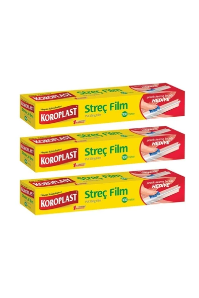 Koroplast Streç Film 100 Metre Kesme Bıçağı Hediyeli - 3'lü