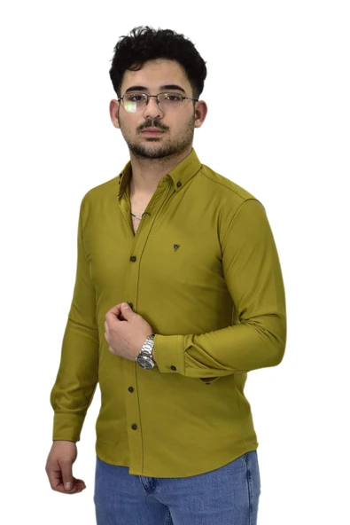 Erkek Spor Silim Fit Uzun Kol Gömlek BGL-ST04482 - Resim 3