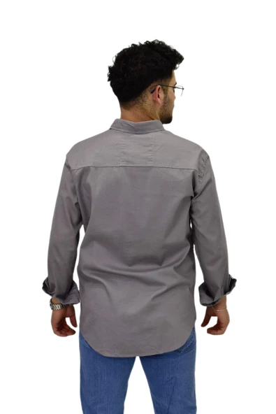Erkek Büyük Beden Spor Likralı Gömlek BGL-ST04486 - Resim 11