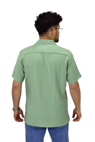 Erkek Spor Silim Fit Kısa Kol Gömlek G5031 BGL-ST04497 - Resim 12