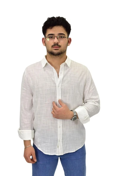 Erkek Spor Silim Fit Uzun Kol Gömlek G5005 BGL-ST04494 - Resim 6