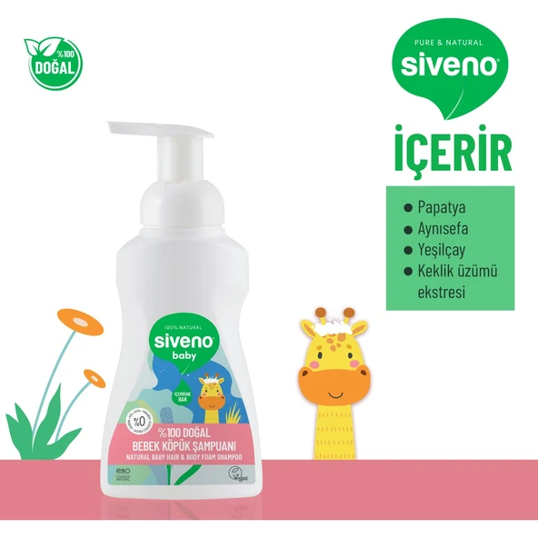 %100 Doğal Bebek Köpük Şampuanı Yenidoğan Saç ve Vücut İçin Nemlendirici Bitkisel Vegan 250 ml - 4