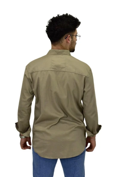 Erkek Büyük Beden Spor Likralı Gömlek BGL-ST04486 - Resim 12