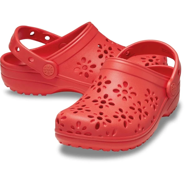 crocs 210943-6ZR CLASSIC FLORAL CUT OUT CLOG ÇOCUK TERLİK SANDALET - Resim 2