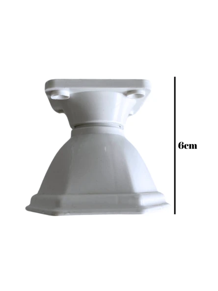 Kupa Plastik 6cm Beyaz Dolap Ayağı Masa ve Sehpa Ayağı(BEYAZ)(6CM) Beyaz 6cm BEYAZ - 2 ADET - Resim 3