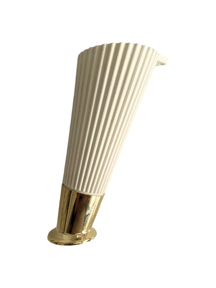 Yatay Desenli 15cm Krem Plastik Ayak Mobilya Masa ve Dolap Ayağı(KREM ALTIN)(15cm) Krem 15cm KREM-ALTIN - 1 ADET