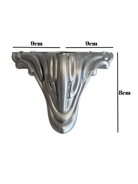 Lükens Desenli Gümüş 8 cm Plastik Ayak Mobilya Masa ve Dolap Ayağı (8cm)(GÜMÜŞ) Gri 8cm 8cm - 1 ADET - 5