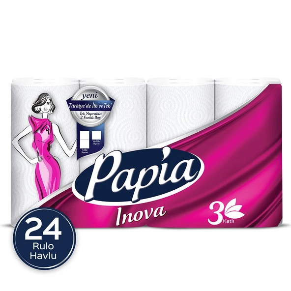 Papia Inova Kağıt Havlu 24 Rulo (8 RULO X 3 PAKET)