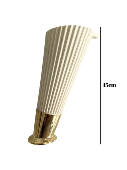 Yatay Desenli 15cm Krem Plastik Ayak Mobilya Masa ve Dolap Ayağı(KREM ALTIN)(15cm) Krem 15cm KREM-ALTIN - 1 ADET - 4