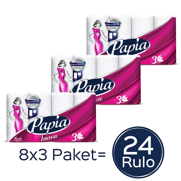 Papia Inova Kağıt Havlu 24 Rulo (8 RULO X 3 PAKET) - 2