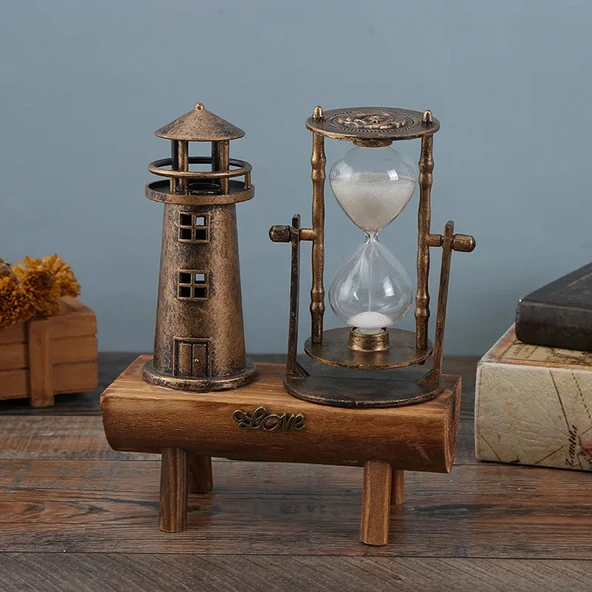 Dekoratif Deniz Feneri Kum Saati ürün görseli
