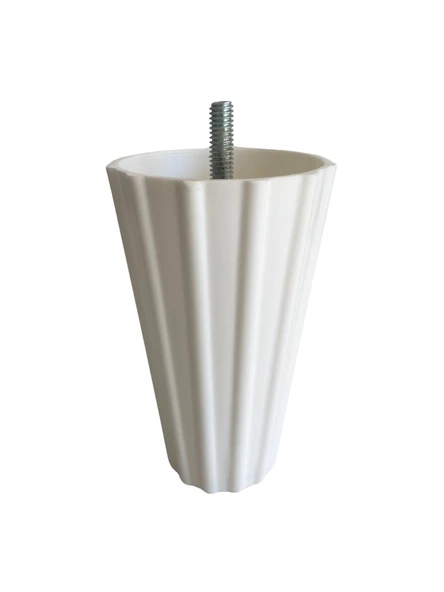 Armut Beyaz Plastik 12 cm Ayak 8 mm Vidalı Mobilya Koltuk ve Baza Ayağı(12cm)(BEYAZ)(8mm VİDALI PASOLU) Beyaz 12cm 12cm - 2 ADET