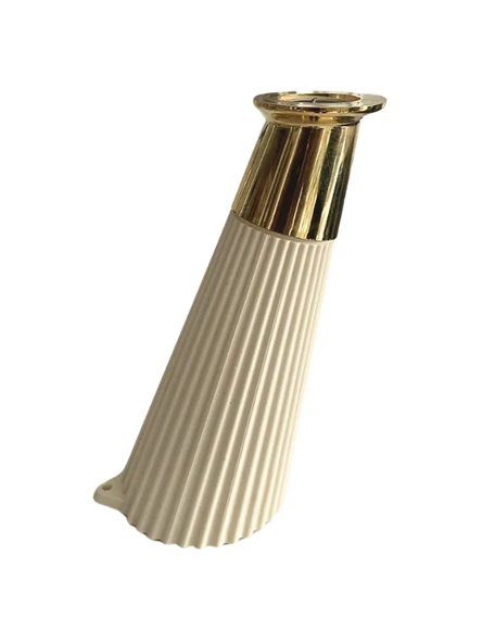 Yatay Desenli 15cm Krem Plastik Ayak Mobilya Masa ve Dolap Ayağı(KREM ALTIN)(15cm) Krem 15cm KREM-ALTIN - 2 ADET - 2