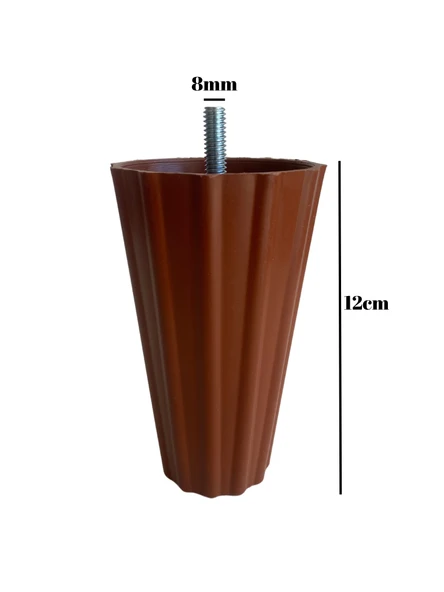 Armut Kahverengi Plastik 12 cm Ayak 8 mm Vidalı Mobilya Koltuk ve Baza Ayağı(12cm)(KAHVERENGİ)(8mm VİDALI PASOLU) Kahverengi 12cm 12cm - 1 ADET - 5