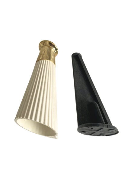 Yatay Desenli 15cm Krem Plastik Ayak Mobilya Masa ve Dolap Ayağı(KREM ALTIN)(15cm) Krem 15cm KREM-ALTIN - 1 ADET - 3