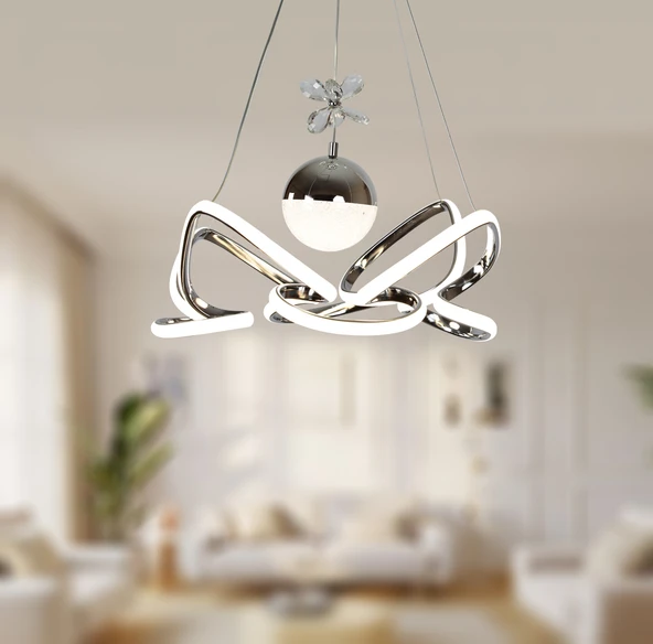 TT Aydınlatma TT331-TPL-KR  Krom Kaplama Tek Toplu 3 Renk Modüllü Ledli Avize - Resim 3