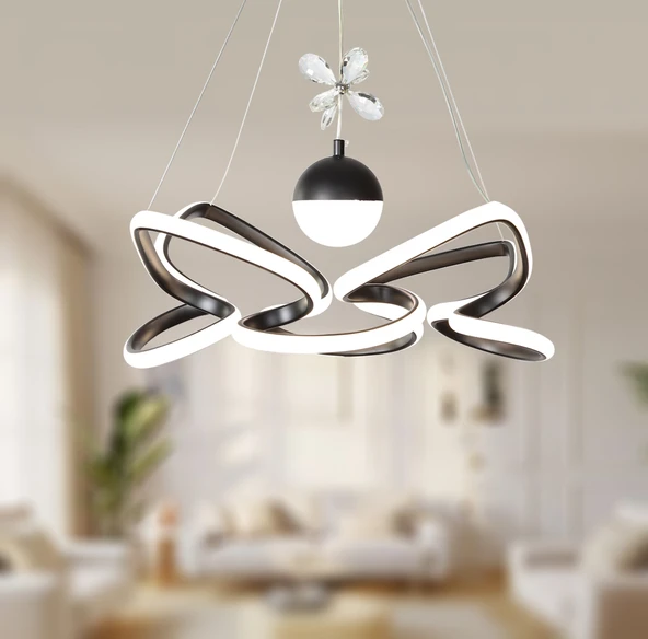 TT Aydınlatma TT331-TPL-SY  Mat Siyah Tek Toplu 3 Renk Modüllü Ledli Avize - Resim 2