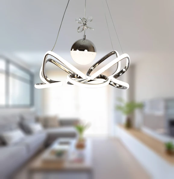 TT Aydınlatma TT331-TPL-KR  Krom Kaplama Tek Toplu 3 Renk Modüllü Ledli Avize - Resim 2