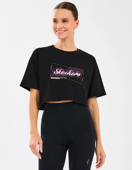 Skechers W Crop Fit Graphic Tee T-Shirt S2510144 Kadın Tişört ürün görseli 1
