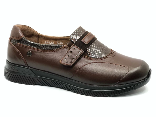 Forelli Tulıp Hakiki Deri Ortopedik Comfort Kadın Casual Ayakkabı - Resim 3