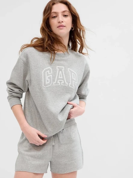 Gap Logo V-Gap Herıtage Crew Bisiklet Yaka Fleece Sweatshirt Kadın Sweatshirt