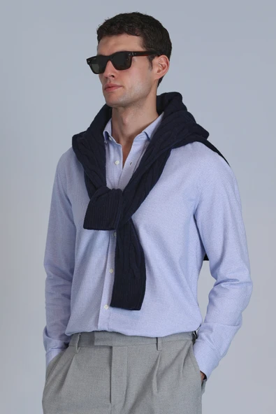 Lufian 112010645 Frederik Basic Gömlek Gömlek Regular Fit Erkek Gömlek - Resim 4