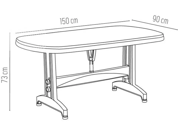 Omnipazar IRK-HM100 Oval Köşe Plastik Dikdörtgen Masa 90x150 cm - 6