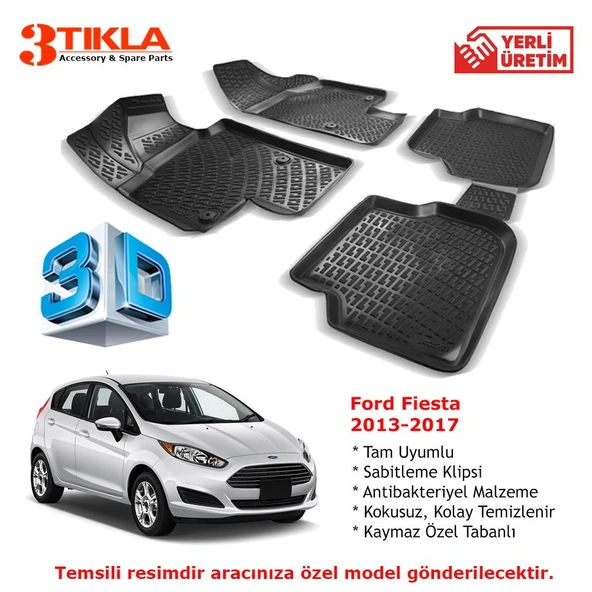 Fiesta 2013-2017 Premium 3D Havuzlu Paspas Seti