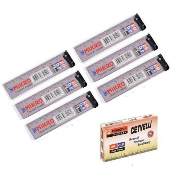 Min 0.9 Mm Cetvelli Kalem Ucu 75 Mm Mikro Uç 6 Adet - 2
