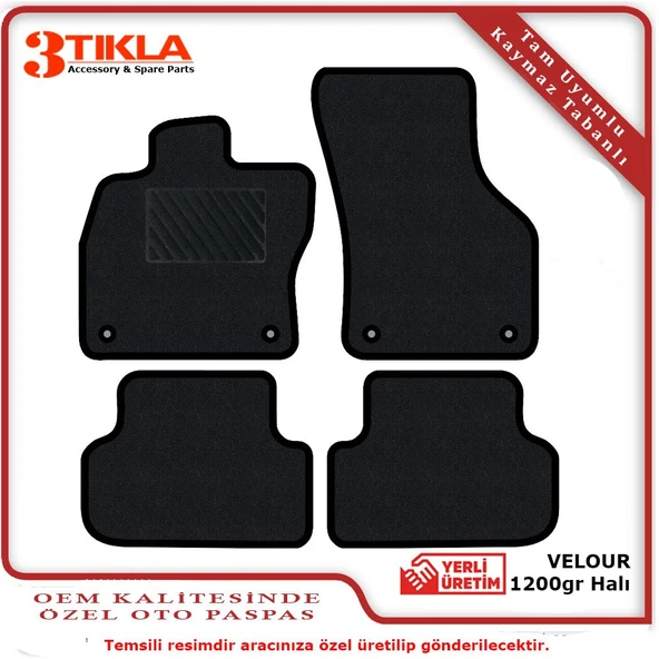 Tofaş Kartal 1989-2002 Lüks Halı Paspas Seti Siyah - 2